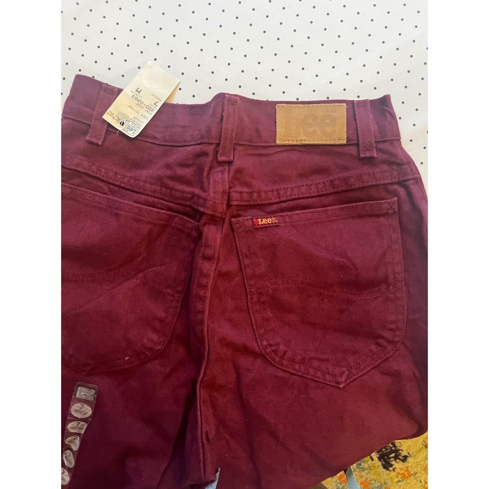 Vintage Lee USA Jeans Womens 2 24 Waist Port Wine Burgundy High Rise Tapered NWT - Picture 7 of 10